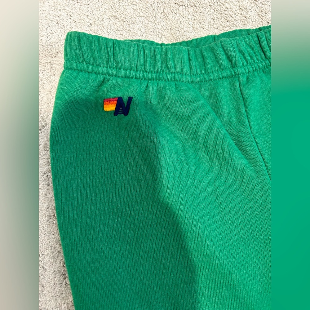 Aviator Nation Green Track Pants with Rainbow Stripes size 14 youth - Picture 4 of 6